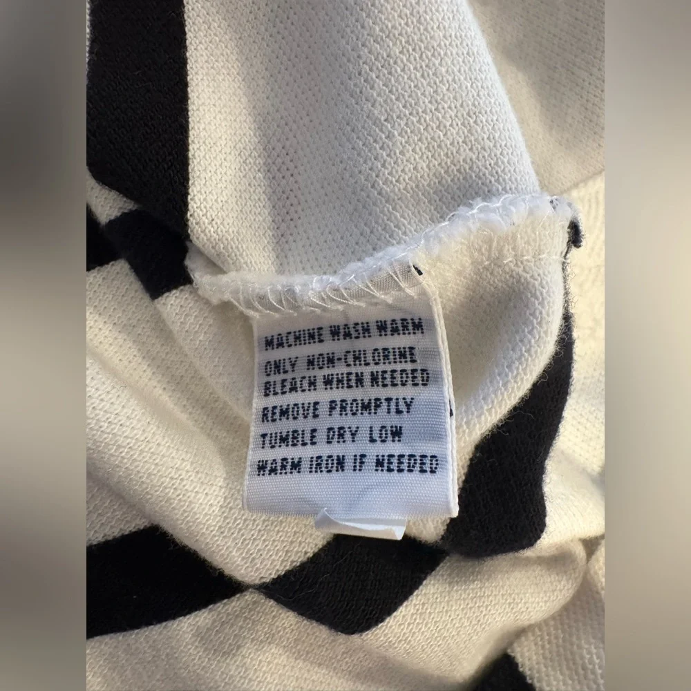 Ralph Lauren White Polo Shirt with Black Stripes L